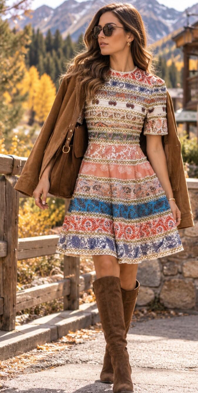 Beulah Mini Dress Striped Paisley Patchwork Small